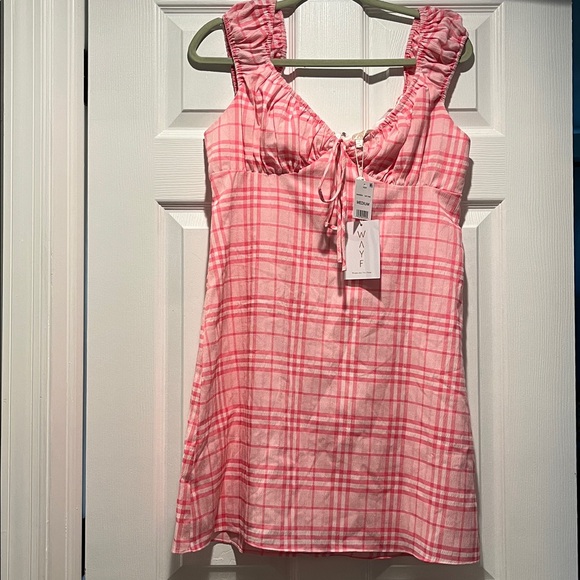 Wayf Pink Plaid Dress - Picture 4 of 6